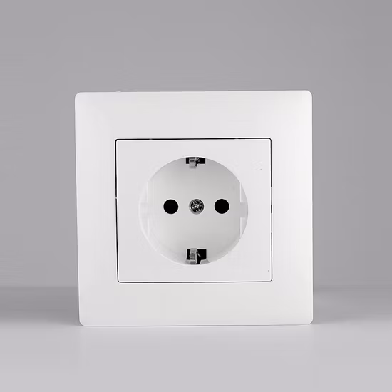 Material de PC com certificação CE TUV montado embutido 1 gangue alemão 2 pinos Schuko 16A tomada de parede elétrica doméstica